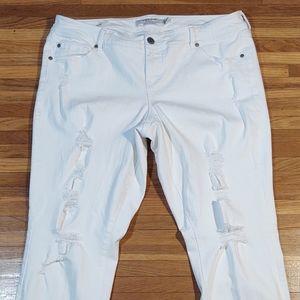 Torrid White Distressed Denim Boyfriend Jeans 16